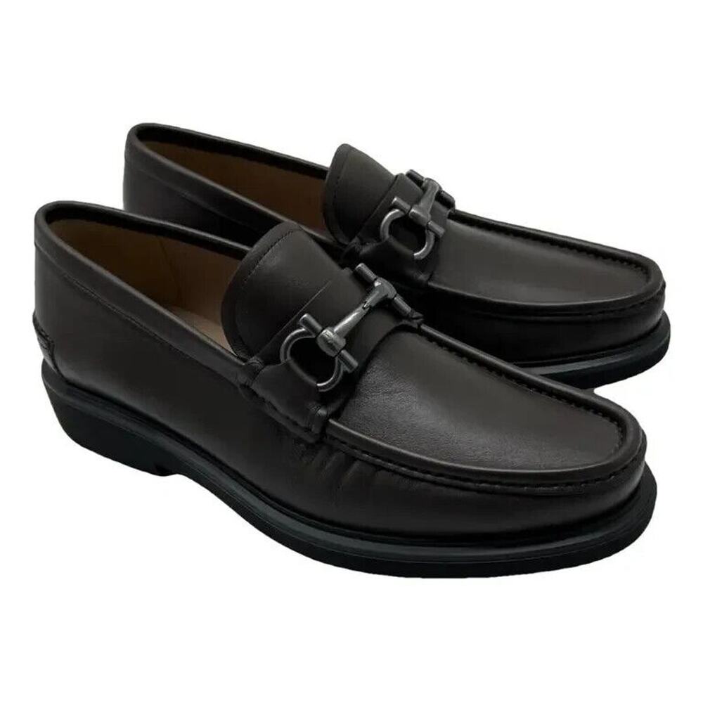 New Salvatore Ferragamo Men Glasgow Moccasin Brown 8  ee